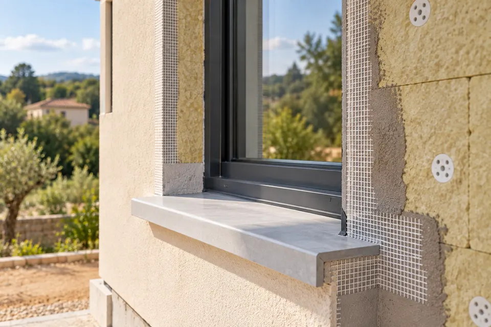 Façade, fenêtre et isolation d’une maison pour le dossier « Façades et interfaces extérieures »