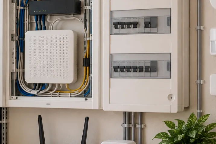 Réseaux et équipements d’une maison pour le dossier « Maison connectée, sécurité et maintenance »