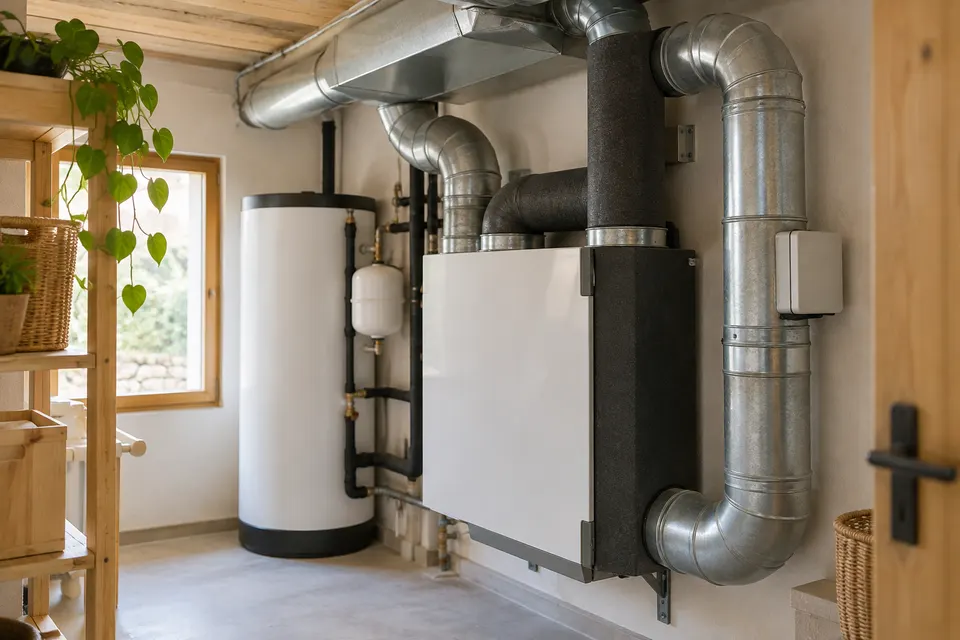 Réseaux et équipements d’une maison pour le dossier « Ventilation et qualité de l’air »