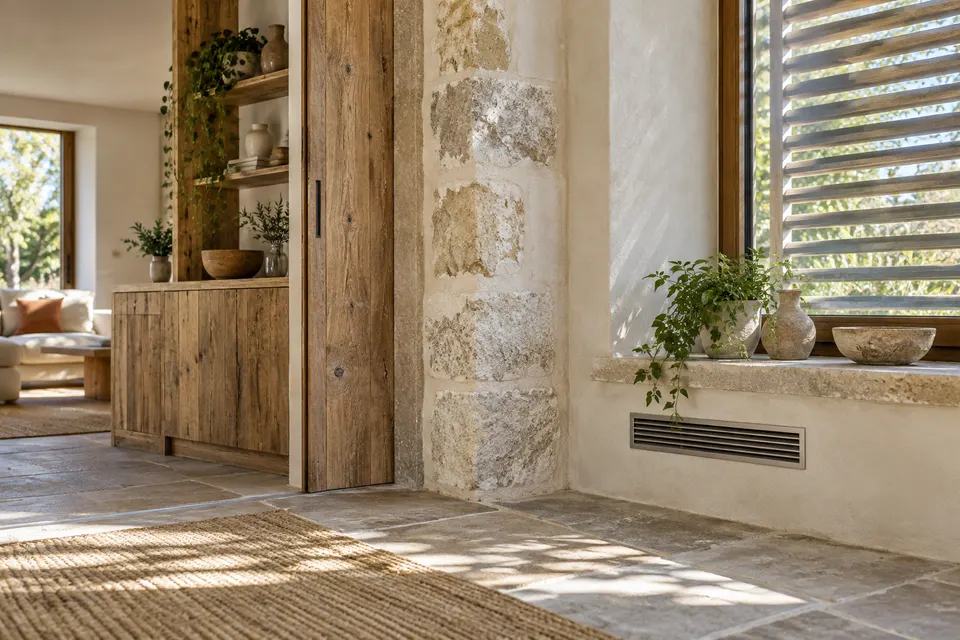 Maison avec protection solaire et ventilation pour le dossier « Carbone, ressources et économie circulaire »