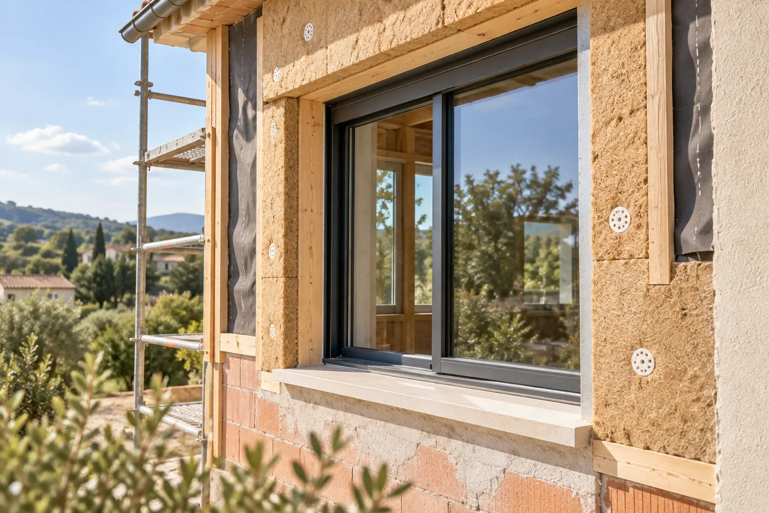 Façade, fenêtre et isolation d’une maison